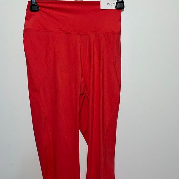 Soma Pants - Soma Wknd 360 Women's Red Pull-On High-Waisted Yoga 7/8 Leggings Size Small‎ NWT